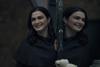Actress Rachel Weisz playing up to the twins theme for a Dead Ringer publicity shot_ Amazon Prime Video